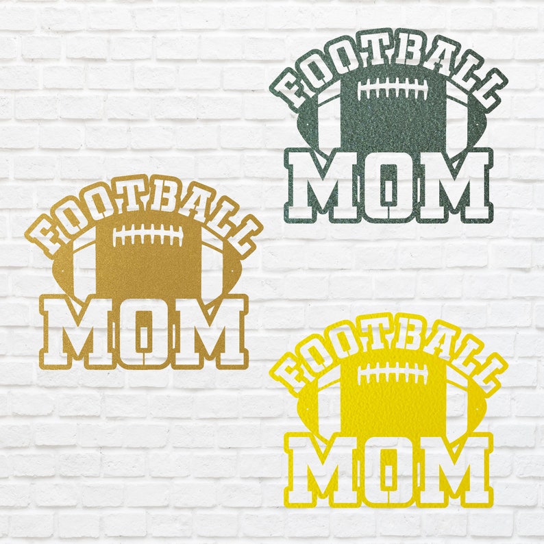Football Mom Metal Wall Decor, Black Football Mother 3d Metal Art