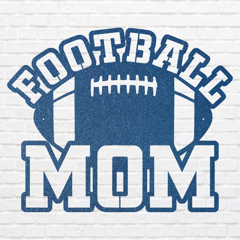 Football Mom Metal Wall Decor, Black Football Mother 3d Metal Art