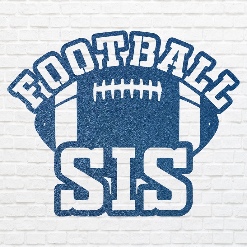 Modern Football Sis Metal Art,  Black Meta Sister Game Room Art