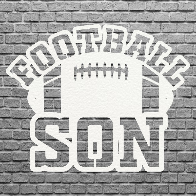 Football Son Metal Wall Art, Laser Cut Sport Metal Wall Art