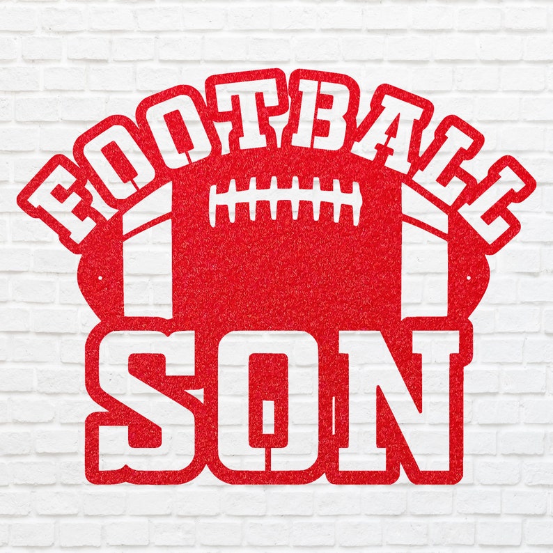 Football Son Metal Wall Art, Laser Cut Sport Metal Wall Art