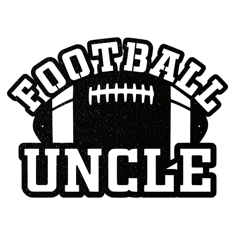 Football Uncle Metal Wall Hanging, Black Metal Wall Art for Living Room