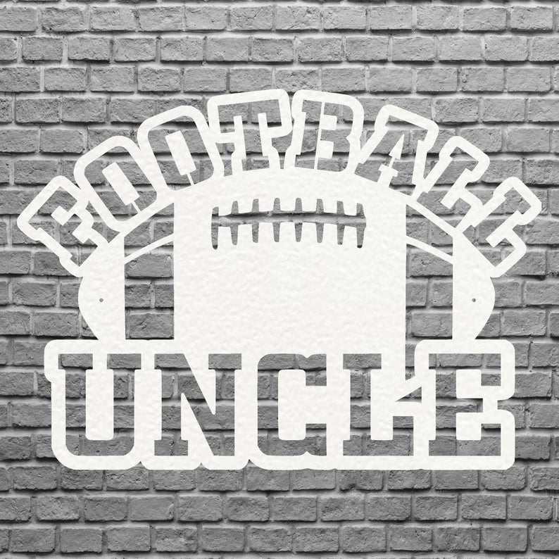 Football Uncle Metal Wall Hanging, Black Metal Wall Art for Living Room