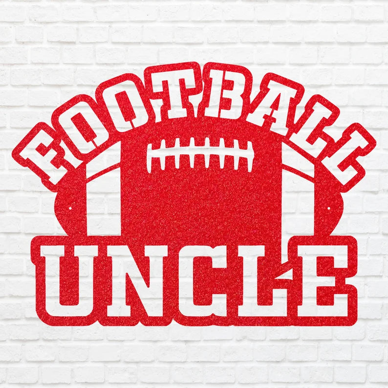 Football Uncle Metal Wall Hanging, Black Metal Wall Art for Living Room