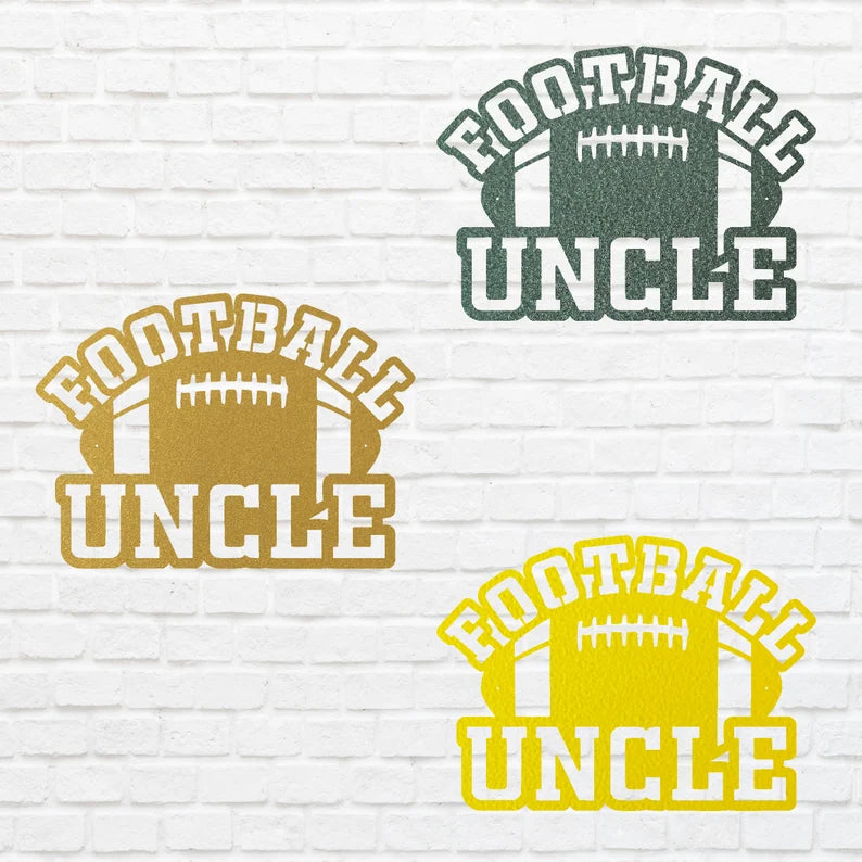 Football Uncle Metal Wall Hanging, Black Metal Wall Art for Living Room