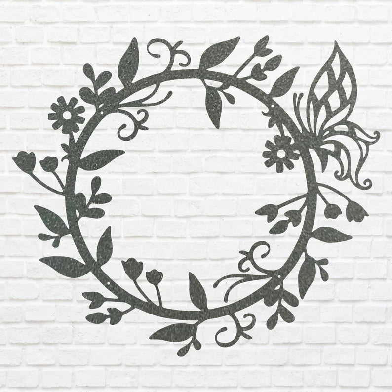 Garden Flower Metal Wall Art, Round Flower Wall Art for Garden, Flower Metal Wall Decor, Living Room Decor, Housewarming Gift