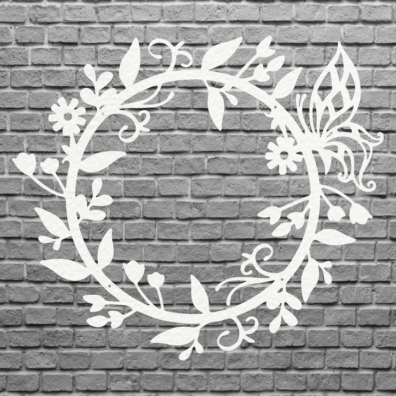 Garden Flower Metal Wall Art, Round Flower Wall Art for Garden, Flower Metal Wall Decor, Living Room Decor, Housewarming Gift