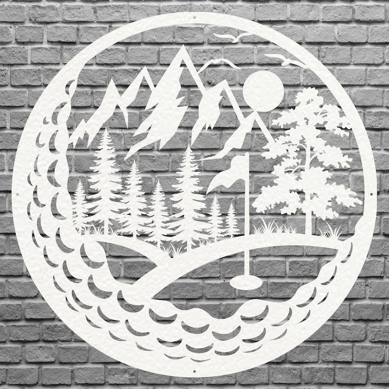 Metal Golf Wall Art, Laser Cut Decorative Wall Metal Art