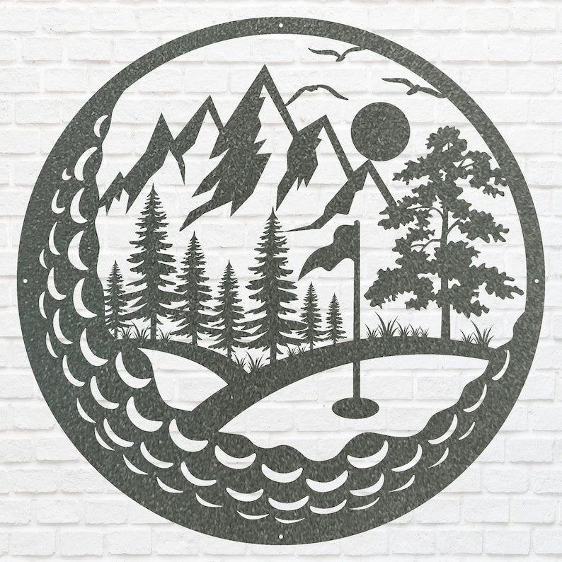 Metal Golf Wall Art, Laser Cut Decorative Wall Metal Art