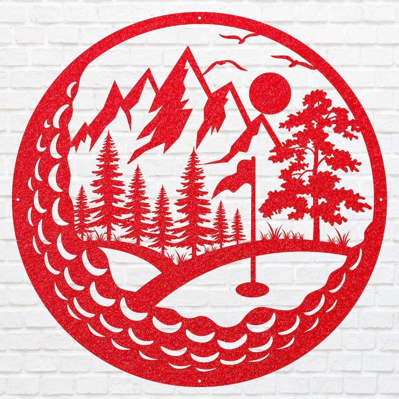 Metal Golf Wall Art, Laser Cut Decorative Wall Metal Art