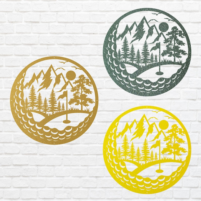 Metal Golf Wall Art, Laser Cut Decorative Wall Metal Art