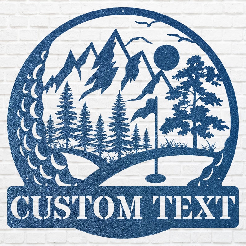Custom Metal Golf Club Sign, Black Sports Metal Wall Art