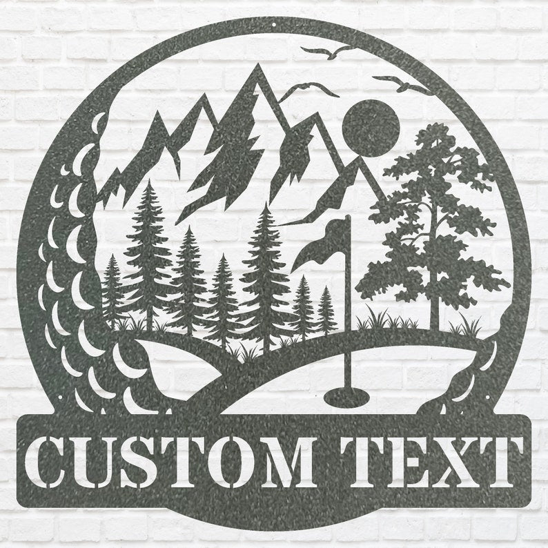 Custom Metal Golf Club Sign, Black Sports Metal Wall Art
