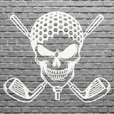 Golf Metal Skull Wall Art, aser Cut Metal Wall Art for Golf Player