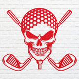 Golf Metal Skull Wall Art, aser Cut Metal Wall Art for Golf Player