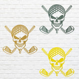 Golf Metal Skull Wall Art, aser Cut Metal Wall Art for Golf Player