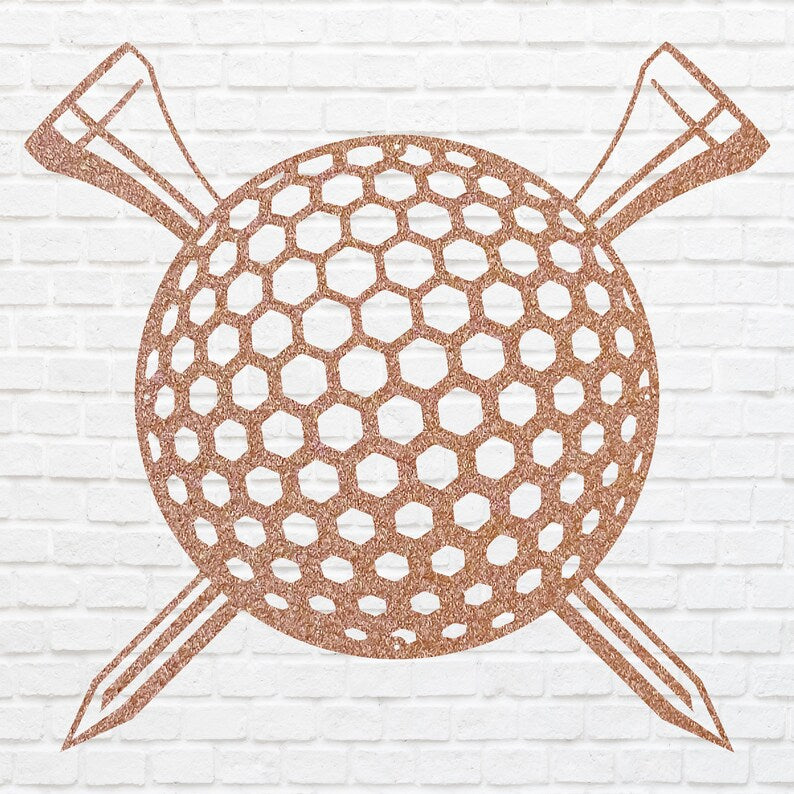Golf Tee Ball Metal Wall Art, Sports Ball Gift for Golf Player,