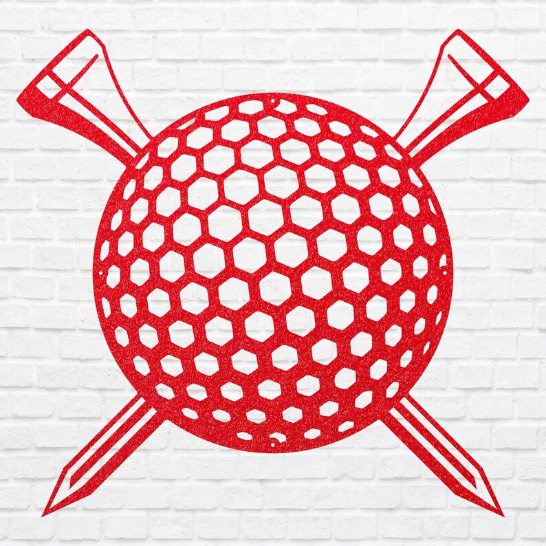 Golf Tee Ball Metal Wall Art, Sports Ball Gift for Golf Player,