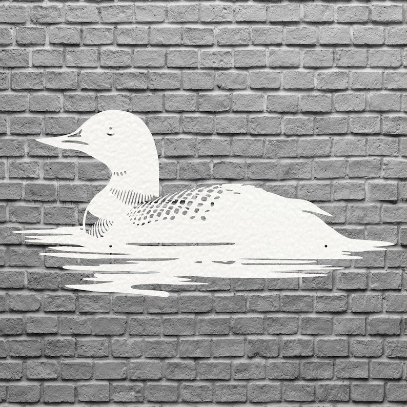 Loon Wall Art, Loon in Water Lake Metal Wall Art Farmhouse Decor