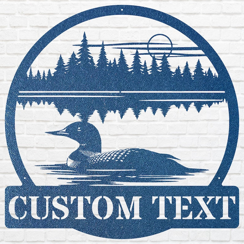 Personalized Loon Wall Art, Loon Art Lake House Metal Sign