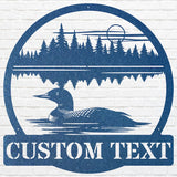 Personalized Loon Wall Art, Loon Art Lake House Metal Sign