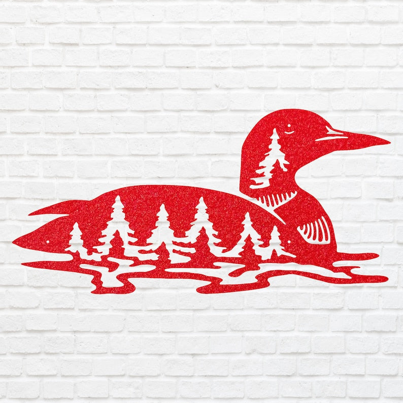 Loon Metal Wall Art, Wildlife Bird Wall Art Farmhouse Decor