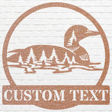 Custom Loon Tree Metal Art, Custom Lake House Metal Sign, Personalized Sign, Outdoor Garden Stake, Metal Wall Art, Housewarming Gift