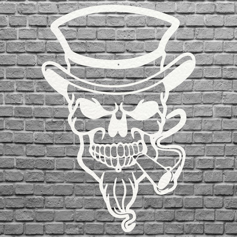 Metal Skull Wall Art, Metal Art Sculpture, Skull Rider Art