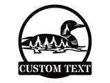 Custom Loon Tree Metal Art, Custom Lake House Metal Sign, Personalized Sign, Outdoor Garden Stake, Metal Wall Art, Housewarming Gift