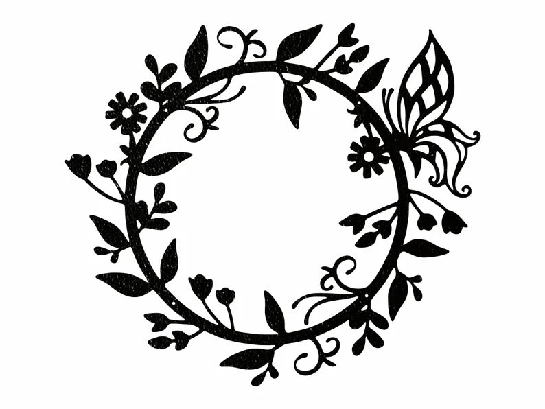 Garden Flower Metal Wall Art, Round Flower Wall Art for Garden, Flower Metal Wall Decor, Living Room Decor, Housewarming Gift