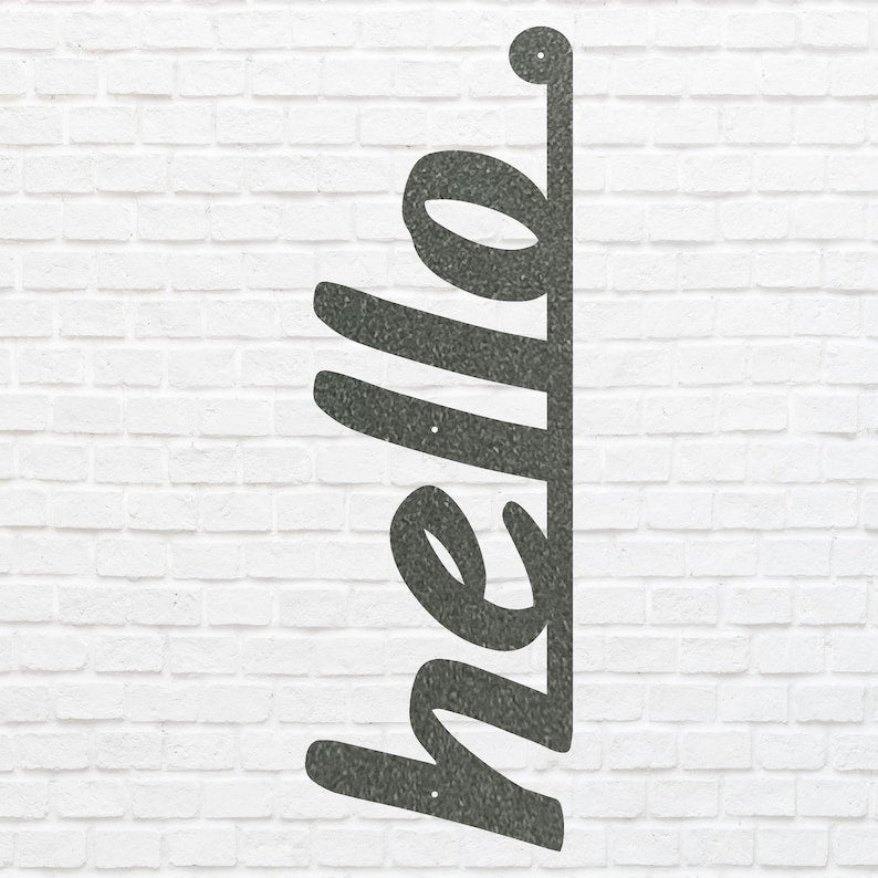 Metal Hello Sign for Walls, Decorative Metal Wall Art