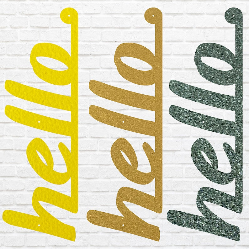 Metal Hello Sign for Walls, Decorative Metal Wall Art