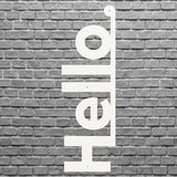 Vertical Hello Sign Metal Wall Art, Front Door Sign