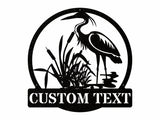 Custom Name Herons Metal Wall Art, Wildlife Bird Wall Decor