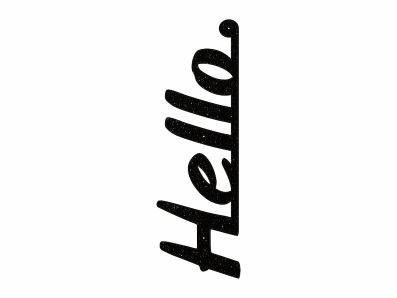 Hello Sign Metal Wall Art for Home Decor, Metal Door Sign