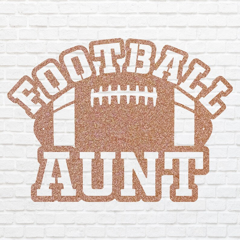 Football Aunt Metal Wall Art, Black Metal Wall Art for Living Room