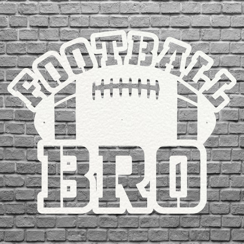 3d Metal Art Boy Sports Decor, Football Bro Metal Wall Decor