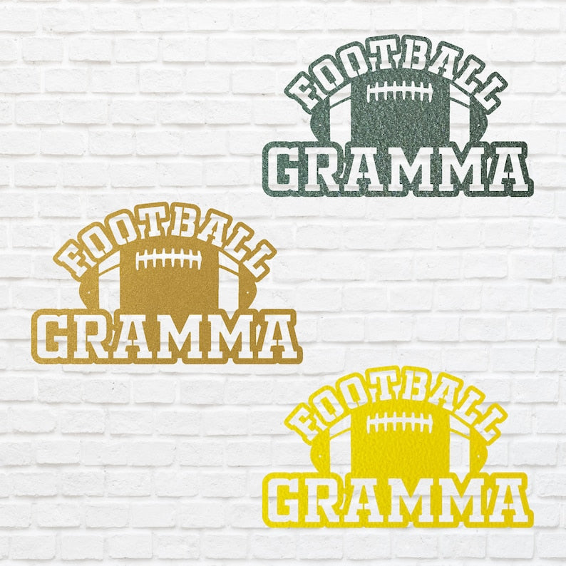 Sports Gramma Football Sign, Football Grandma Metal Wall Art