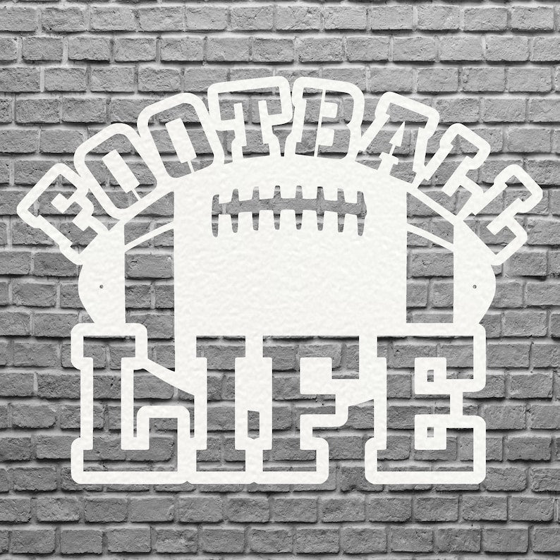 Football Life Metal Wall Art, Metal Decorative Wall Hanging