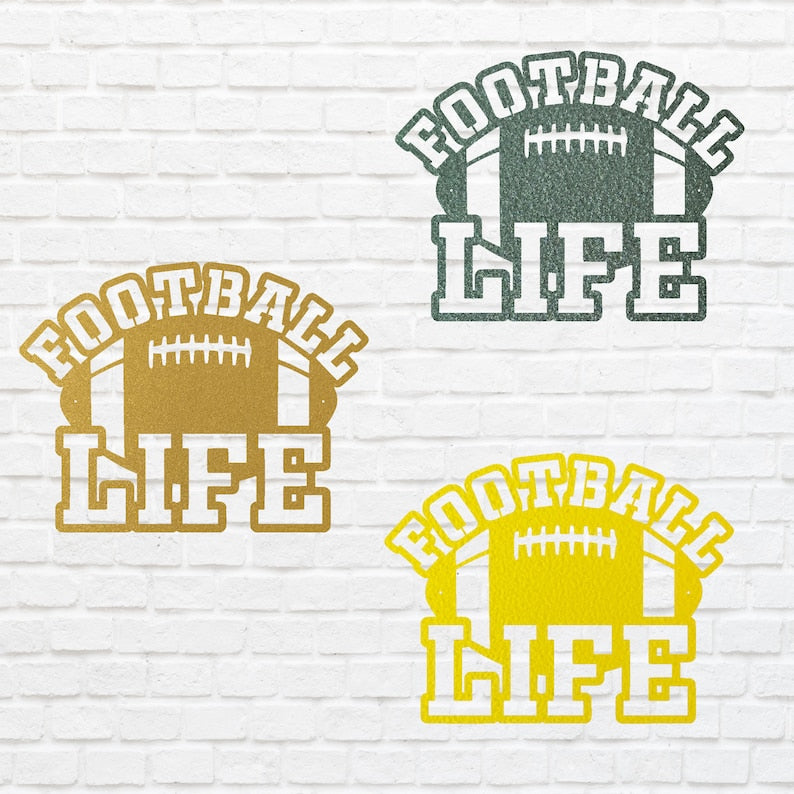 Football Life Metal Wall Art, Metal Decorative Wall Hanging