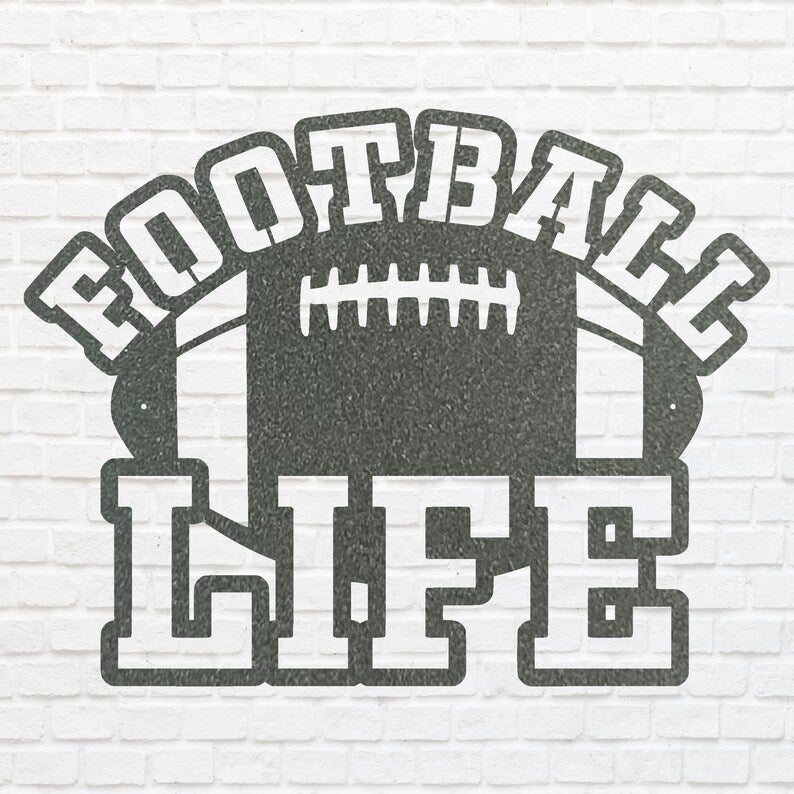 Football Life Metal Wall Art, Metal Decorative Wall Hanging