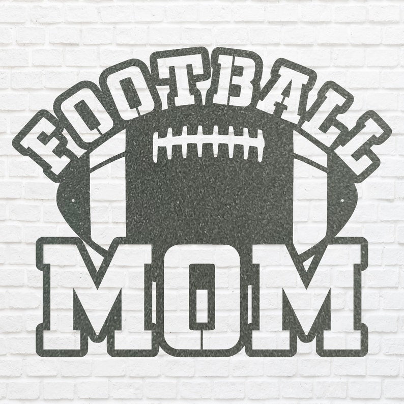 Football Mom Metal Wall Decor, Black Football Mother 3d Metal Art