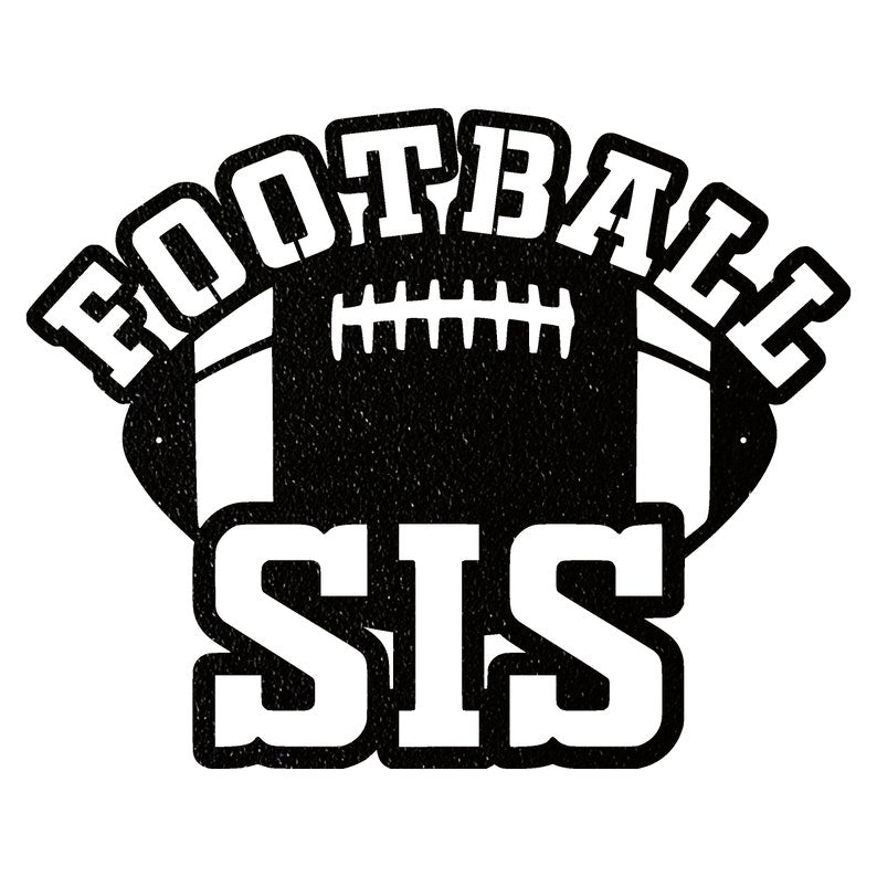 Modern Football Sis Metal Art,  Black Meta Sister Game Room Art