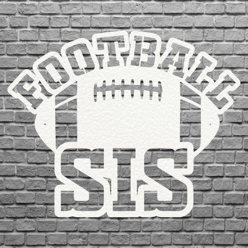 Modern Football Sis Metal Art,  Black Meta Sister Game Room Art