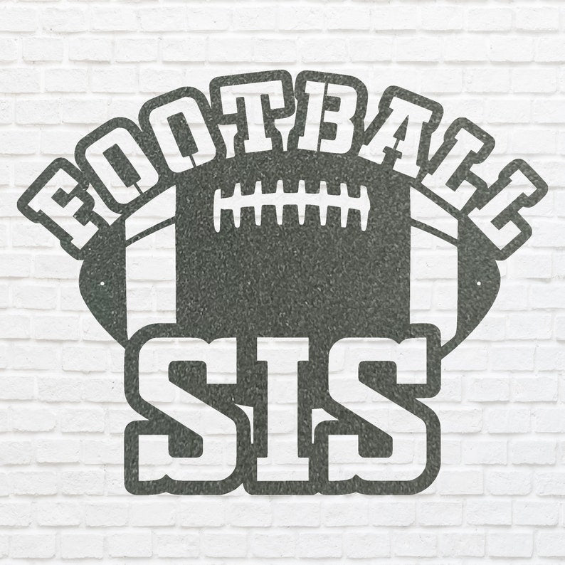 Modern Football Sis Metal Art,  Black Meta Sister Game Room Art