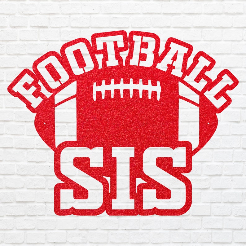 Modern Football Sis Metal Art,  Black Meta Sister Game Room Art