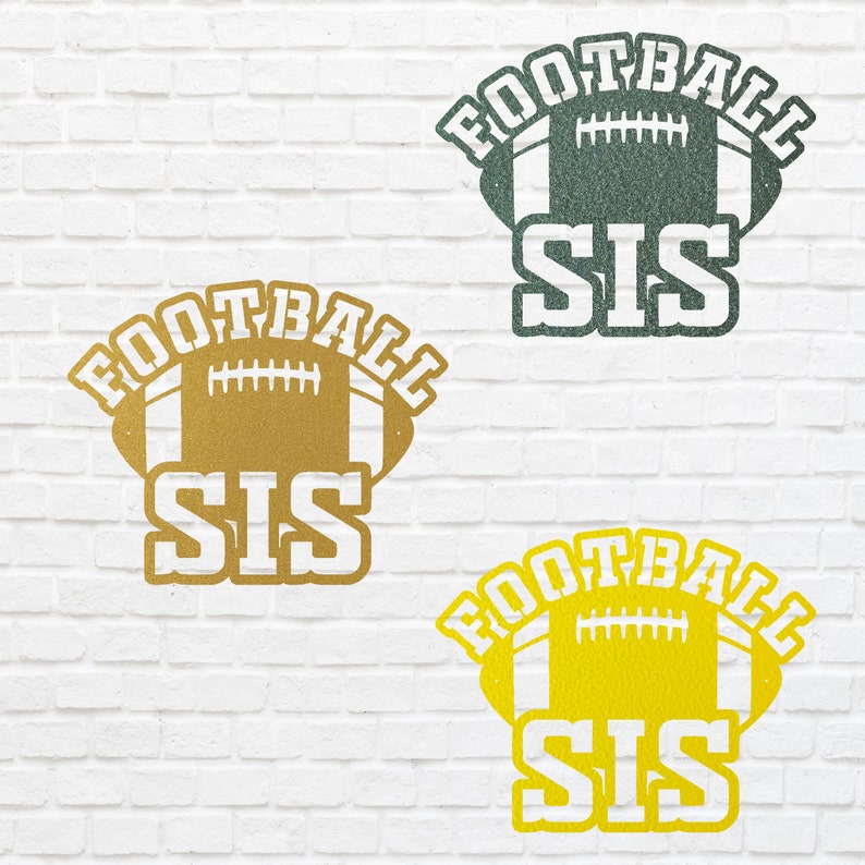 Modern Football Sis Metal Art,  Black Meta Sister Game Room Art