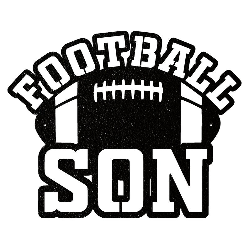 Football Son Metal Wall Art, Laser Cut Sport Metal Wall Art