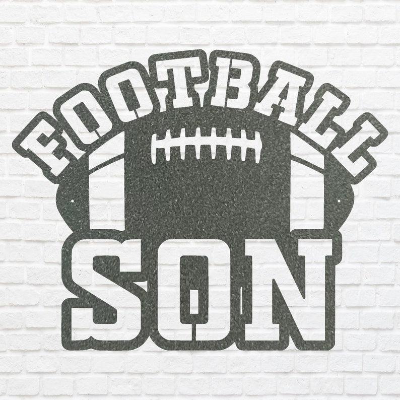 Football Son Metal Wall Art, Laser Cut Sport Metal Wall Art