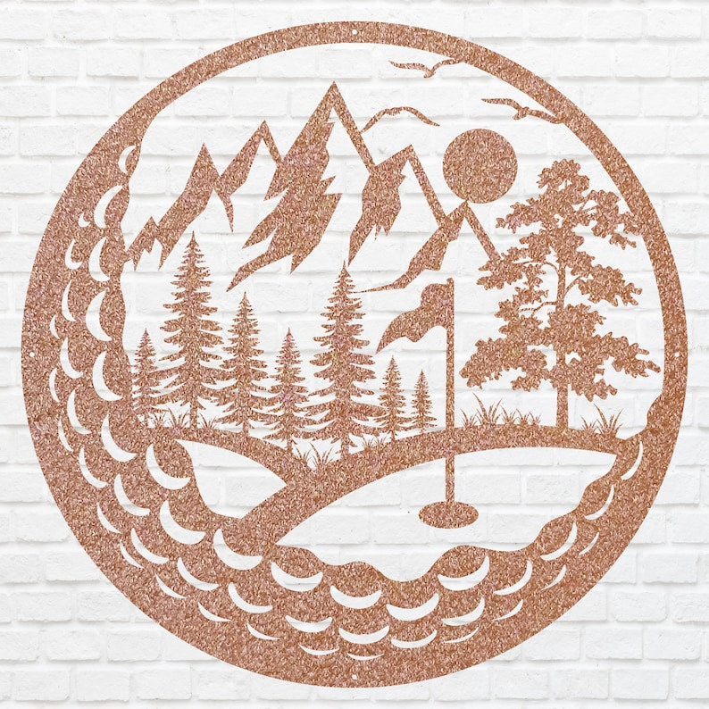 Metal Golf Wall Art, Laser Cut Decorative Wall Metal Art